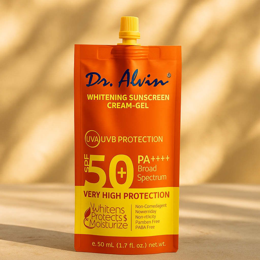 Whitening Sunscreen Cream (دكتور ألفين - كريم جل واقي من الشمس للتبييض بعامل حماية من الشمس 50+ (أصلي))